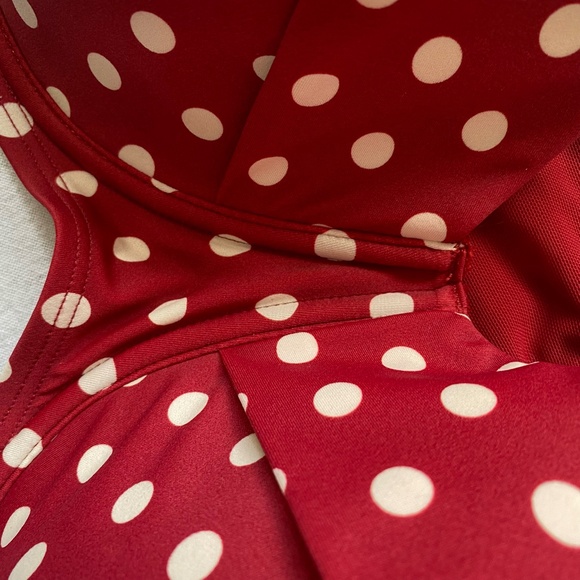 Adore Me Vivian Contour Red White Polka Dot underwire Bikini Swim Top. Sz 44DDD - Picture 5 of 15